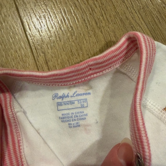 Ralph Lauren Newborn Footed Onesie Pink Teddy Bear Baby Pajamas Classic Preppy - Picture 4 of 4